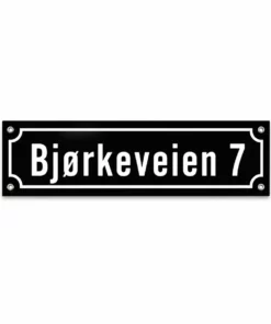 husskilt-svart-hvit-bjorkeveien-7-56x13