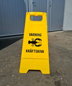 Varning Kräftskiva skylt – varningsskylt i gult
