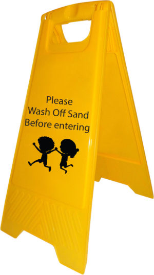 Varningskylt-wash-off-sand
