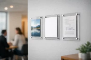 Affischhållare vägg för information i rätt miljö