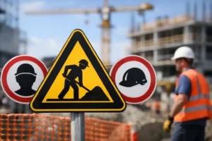 Varningsskylt byggarbetsplats - regler att följa